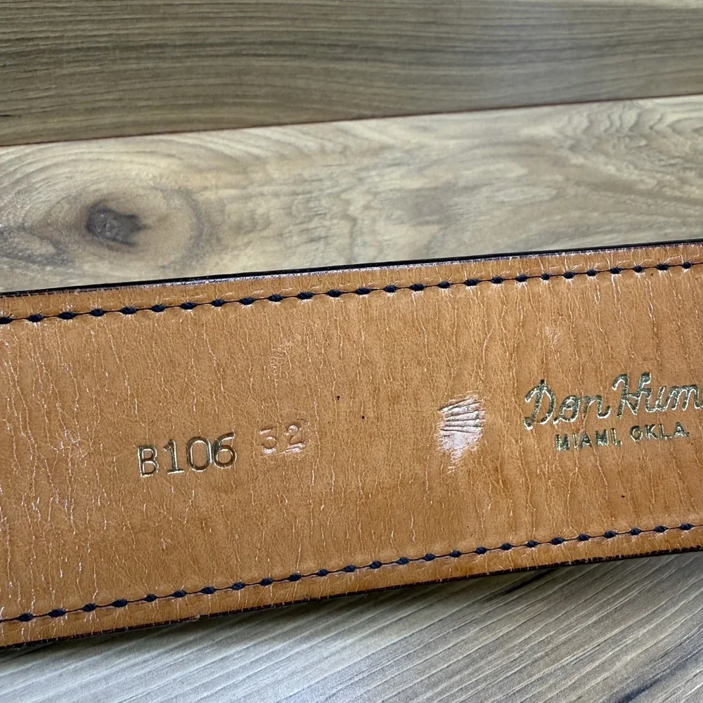 DON HUME Duty Belt 32 Black‎ Leather 2.25 in Oklahoma USA Made